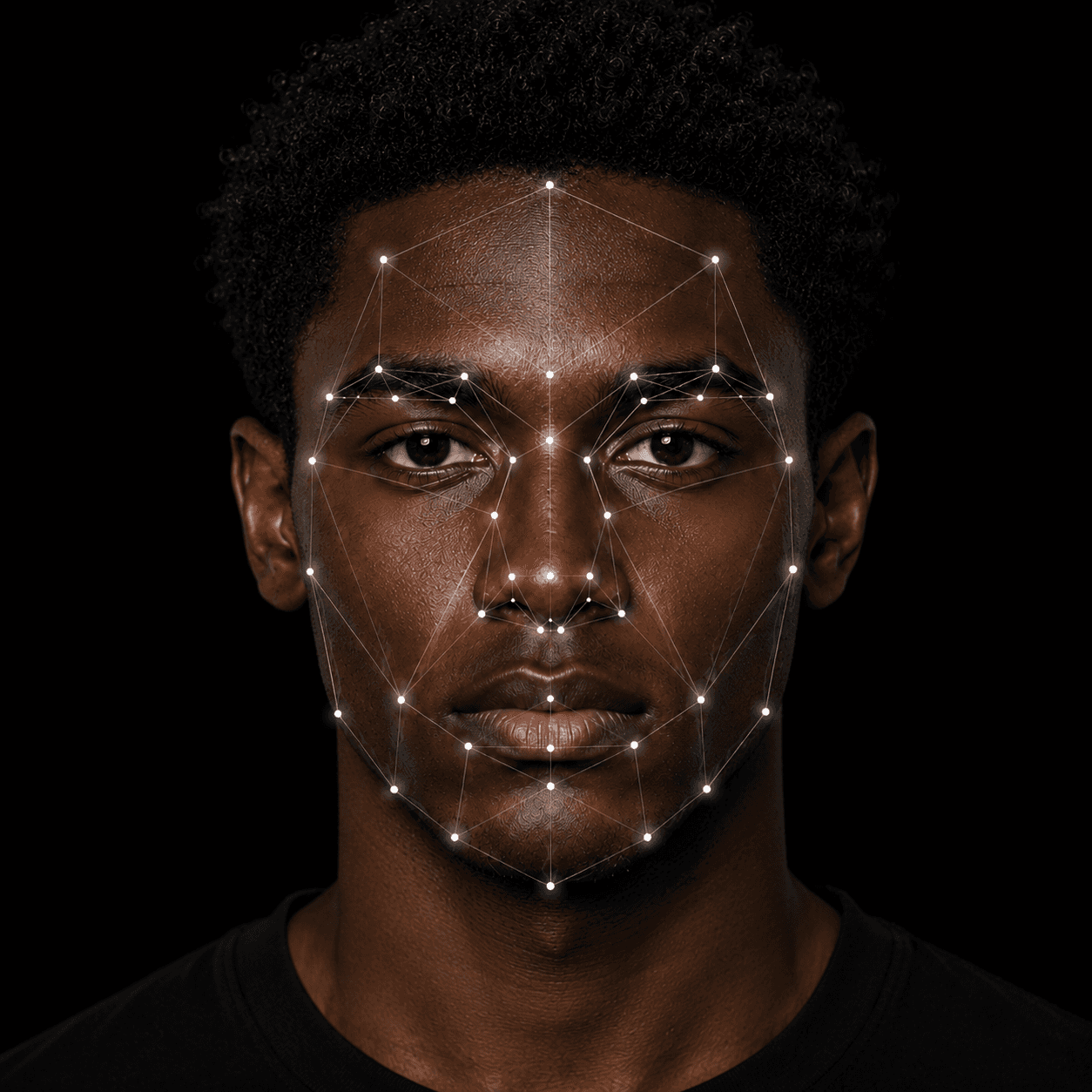 Portrait with facial landmark mapping for the GR Face Scan
