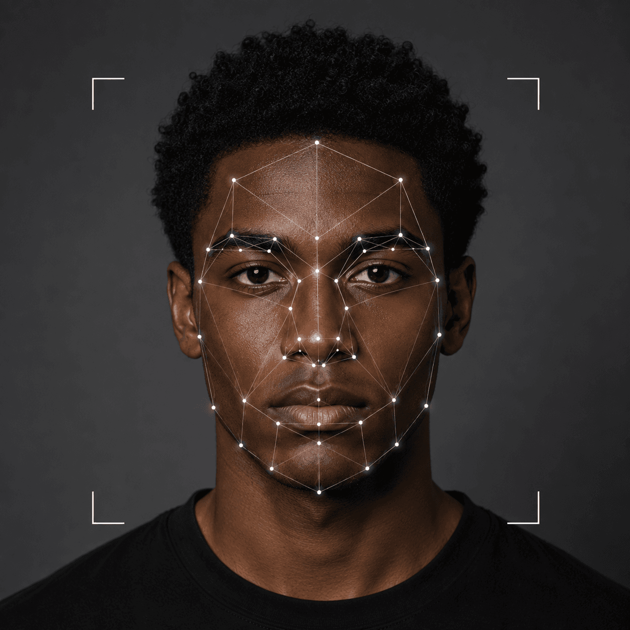 Portrait with facial landmark mapping for the GR Face Scan
